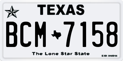 TX license plate BCM7158