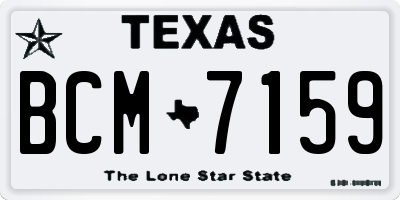 TX license plate BCM7159