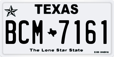 TX license plate BCM7161