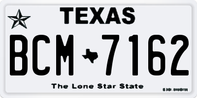 TX license plate BCM7162