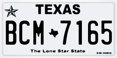 TX license plate BCM7165