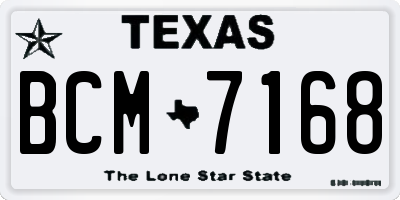 TX license plate BCM7168