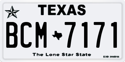 TX license plate BCM7171
