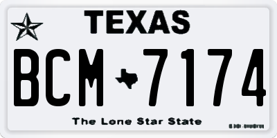 TX license plate BCM7174