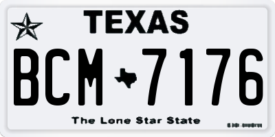 TX license plate BCM7176