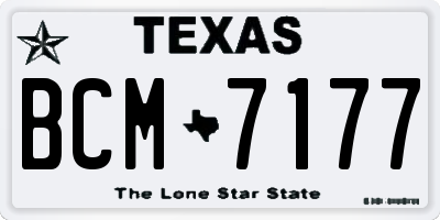 TX license plate BCM7177
