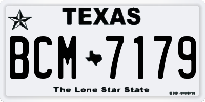 TX license plate BCM7179