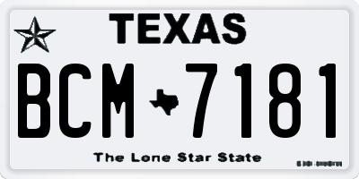 TX license plate BCM7181