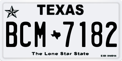 TX license plate BCM7182