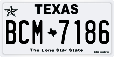 TX license plate BCM7186