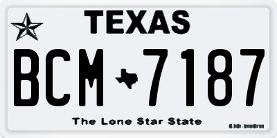 TX license plate BCM7187