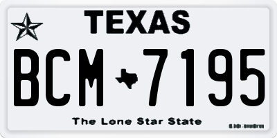 TX license plate BCM7195