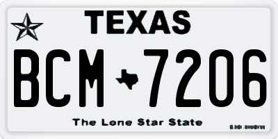 TX license plate BCM7206