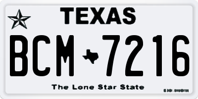 TX license plate BCM7216