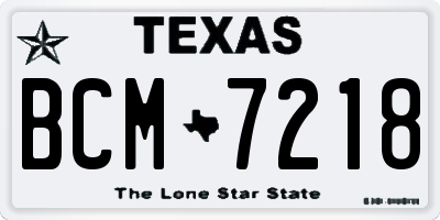 TX license plate BCM7218