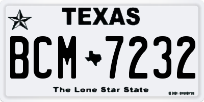 TX license plate BCM7232
