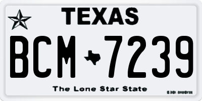 TX license plate BCM7239