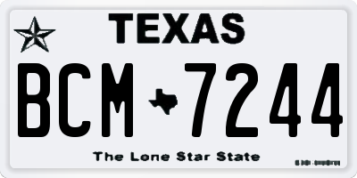 TX license plate BCM7244