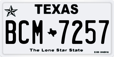 TX license plate BCM7257