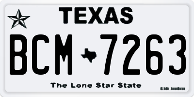 TX license plate BCM7263