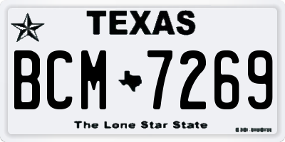 TX license plate BCM7269