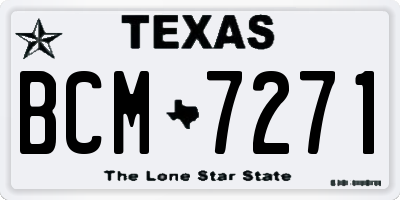 TX license plate BCM7271