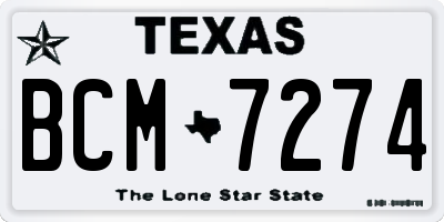 TX license plate BCM7274