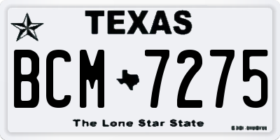TX license plate BCM7275