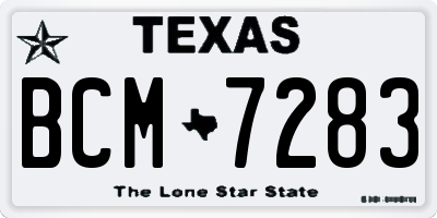 TX license plate BCM7283