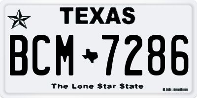 TX license plate BCM7286