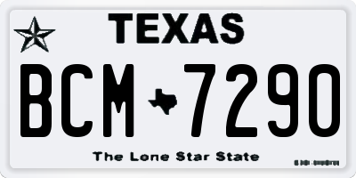 TX license plate BCM7290