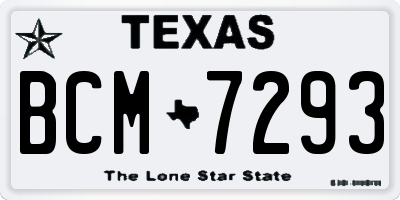 TX license plate BCM7293