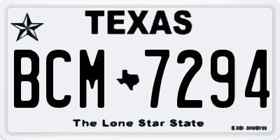 TX license plate BCM7294