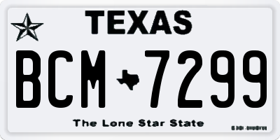 TX license plate BCM7299