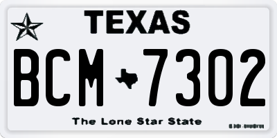 TX license plate BCM7302