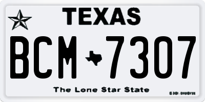 TX license plate BCM7307