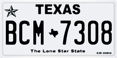 TX license plate BCM7308