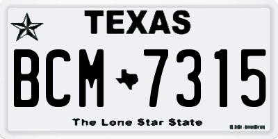 TX license plate BCM7315