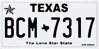 TX license plate BCM7317