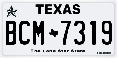 TX license plate BCM7319