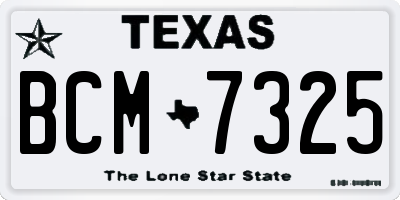 TX license plate BCM7325