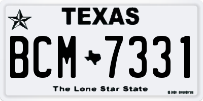TX license plate BCM7331