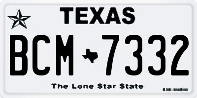 TX license plate BCM7332