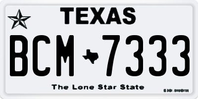 TX license plate BCM7333