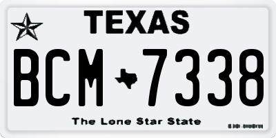 TX license plate BCM7338