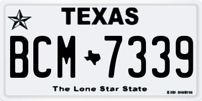TX license plate BCM7339