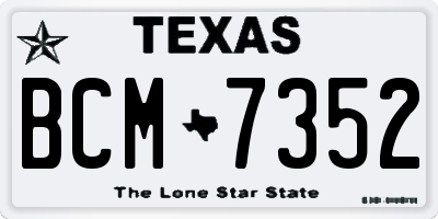 TX license plate BCM7352