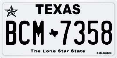TX license plate BCM7358