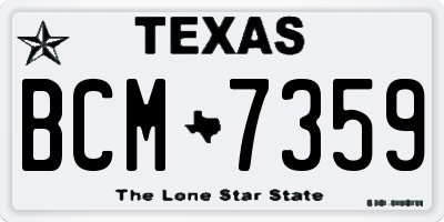 TX license plate BCM7359