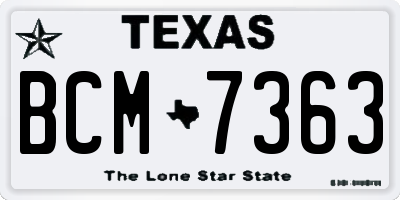 TX license plate BCM7363
